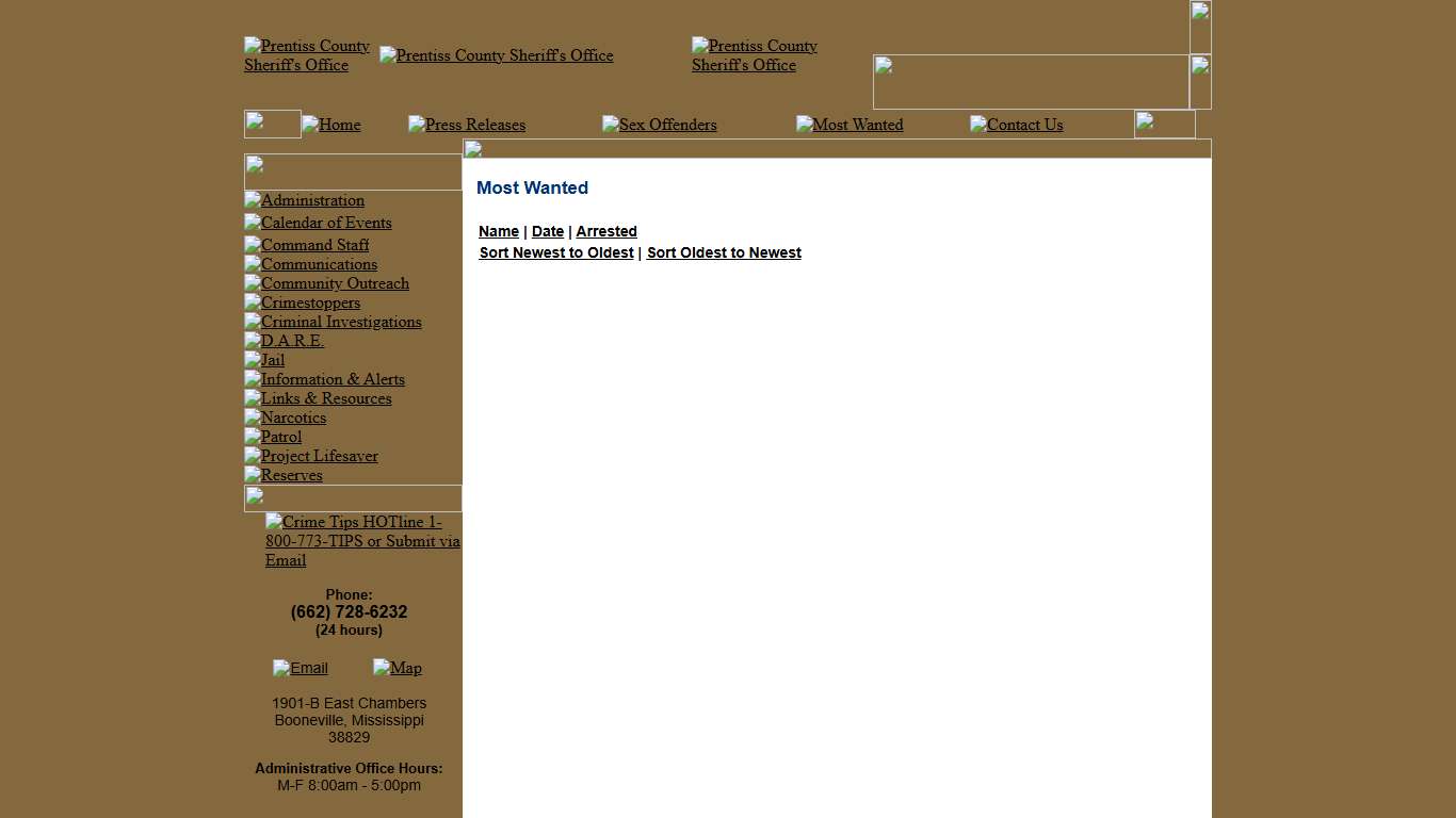 Most Wanted - Prentiss County Sheriff MS