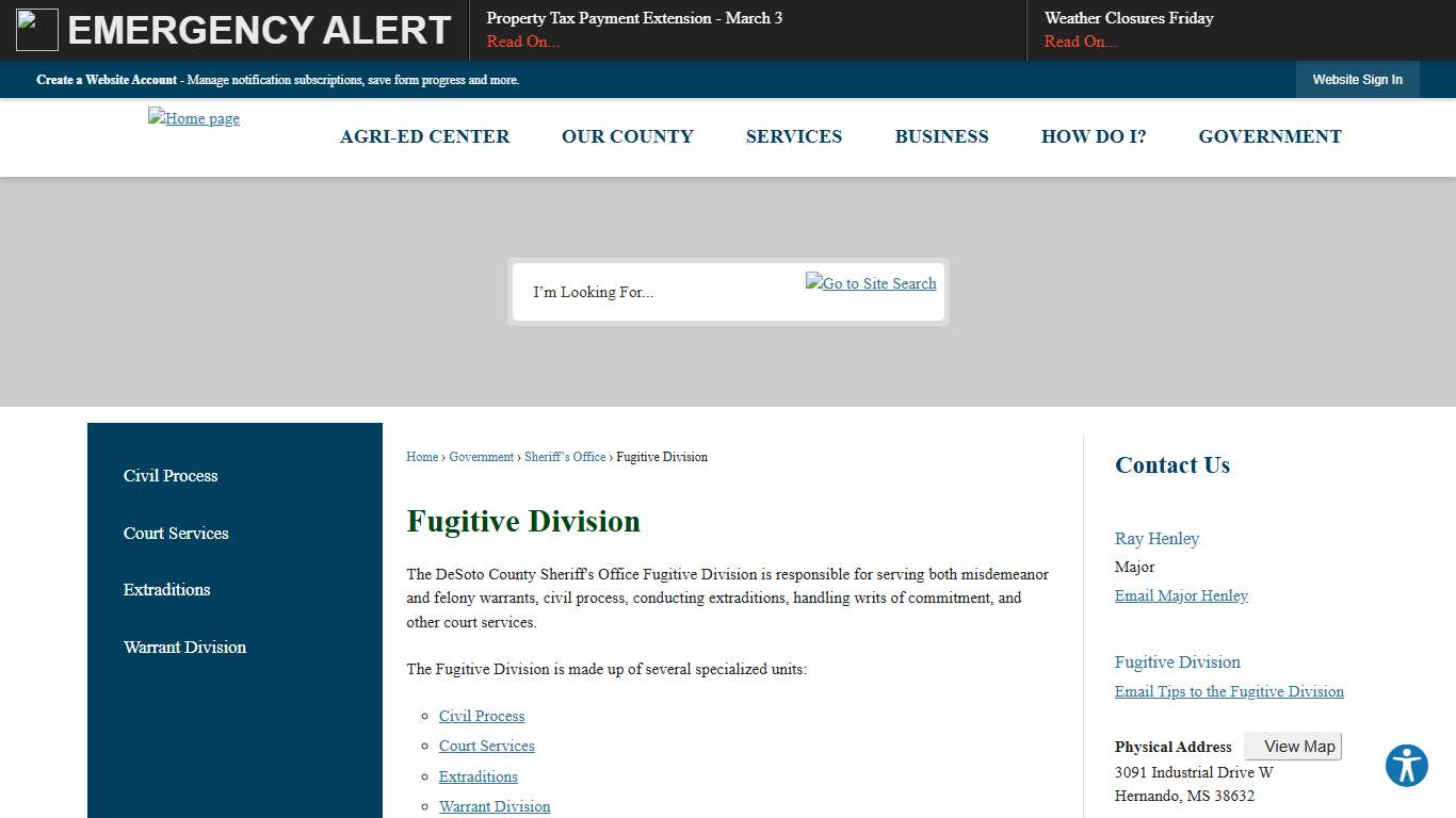 Fugitive Division DeSoto County, MS - Official Website